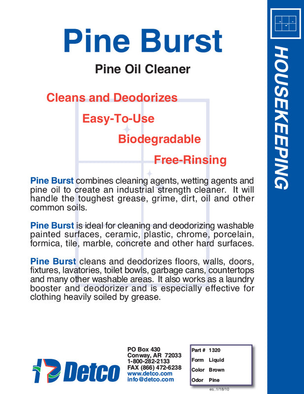 DETCO Pine Burst - Industrial Strength Pine Oil Cleaner